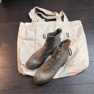 Guidi women PL1 grey leather iconic Front Zip Boot size 36 Leather Ankle Boots